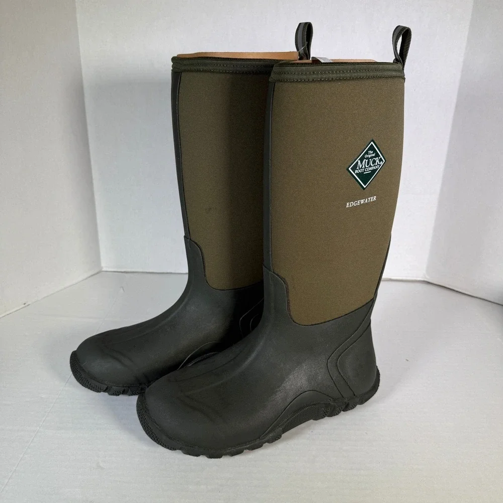 Muck Boot Company Edgewater Hi Men 8 Moss Green Waterproof Rubber Boots EWH-333T